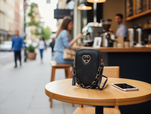 Borsa a Tracolla per Telefono da Donna con Doppia Cerniera e Catena, in Materiale PU con Cinturino per Telefono - Product Image 2