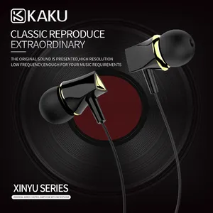 KAKU-auriculares internos con diseño personalizado, cascos de graves estéreo de 3,5mm, con cable de Metal y micrófono, Control de volumen, HiFi