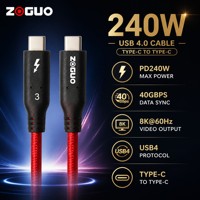 Câble USB4 PD 240W 8K/60Hz 40 Gbps en alliage d'aluminium tressé compatible Thunderbolt 3/4 pour ordinateur portable, moniteur, VR