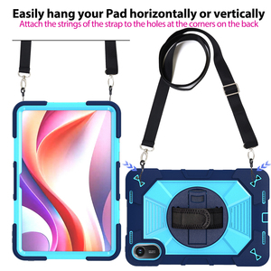 Funda Protectora Resistente para Tablet, Color Azul Marino, Absorbente de Impactos, para Redmi Pad 2 de 11 Pulgadas, con Soporte Giratorio de 360 Grados y Correa de Mano - Product Image 3