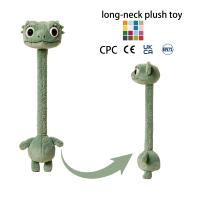 Boneka Jerapah Coklat Lucu Leher Panjang, Mainan Hewan Isi Dakron yang Dapat Diregangkan dengan Tali Tarik, Hadiah untuk Anak-Anak