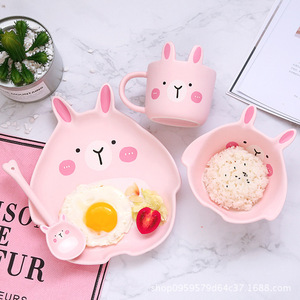 Los niños vajilla 4pcs de la cena de cerámica plato Animal en forma de diseño - Product Image 2