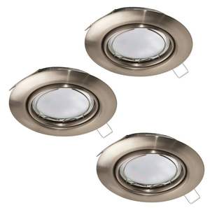 PENETO LAMPADA DA INCASSO A LED NICKEL SATINATO D. 8.7CM - 3000K 3X46W 3X400lm GU10 - Product Image 1