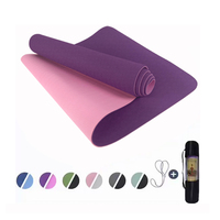 Tapis de yoga TPE de haute qualité, écologique, antidérapant, durable, imperméable, avec logo personnalisé et sangle pour le yoga et le Pilates