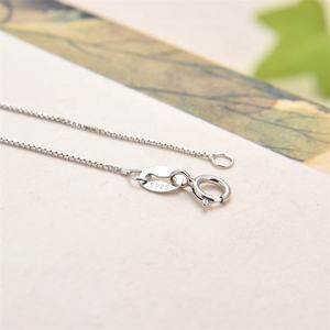 Venta al por mayor Real S925 plata pura caja italiana Collar para colgante de alta calidad 100% 925 plata esterlina caja gruesa cadena para mujer - Product Image 6