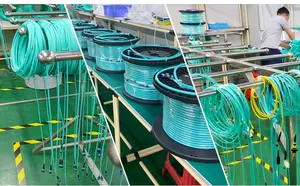 Pasokan pabrik 40GB MPO untuk MPO kabel serat Multimode kabel Patch serat optik 12 serat inti bahan OFNR untuk pusat Data