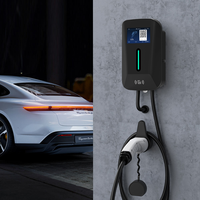 Chargeur mural 7 kW, chargeur EV numérique de type 2 avec écran LED et démarrage par carte RFID pour usage résidentiel en garage, OEM ODM