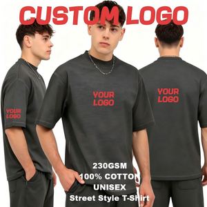 230GSM Dual Color Gradient Batik Washed <b>T</b>-<b>Shirt</b> 100% Cotton Drop Shoulder Retro Crew Neck Custom Logo Tee - Product Image 1