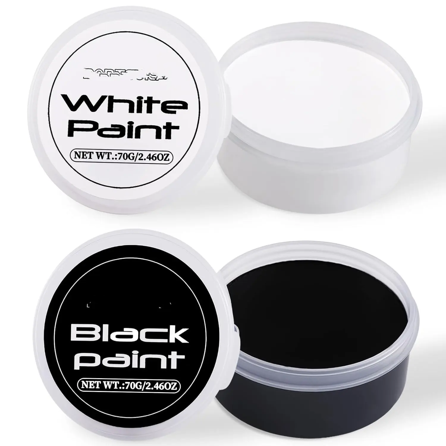 2.46 OZ /73 ml Halloween Cosplay SFX Makeup Special Effects Dress Up Kits for Adult Full Coverage Black + White Face Body Paint