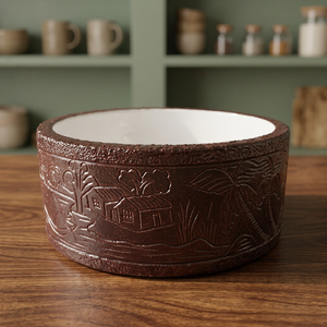 Lavabo de Cerámica Cuadrado Ovalado Marrón de Diseño Moderno, Ecológico, Resistente al Agua, con Garantía de por Vida para Baño - Product Image 1