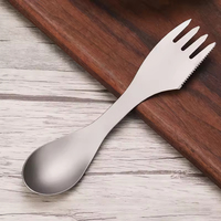 Cuillère-fourchette-couteau 3-en-1 en titane pour le camping, écologique, résistant à la rouille, durable, ultraléger, portable, ensemble de vaisselle de pique-nique