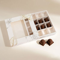 Boîte cadeau personnalisée pour chocolats, type tiroir, 6, 12 ou 24 compartiments, emballage alimentaire, pâtisserie, bonbons, écologique, imprimée, avec tiroir coulissant pour truffes