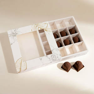 Caja de Regalo de Chocolate Personalizada con 6, 12 o 24 Compartimentos, Tipo Cajón, para Alimentos, Pastelería, Dulces, Embalaje Ecológico Impreso, Caja Extraíble para Trufas - Product Image 3