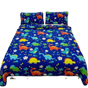 Juego de Ropa de Cama Infantil con Estampado de <span class=keywords><strong>Dinosaurios</strong></span>, Súper Suave, Venta Caliente de Fábrica China, Tamaño Personalizado, <span class=keywords><strong>Colcha</strong></span>, Cubrecama - Product Image 2