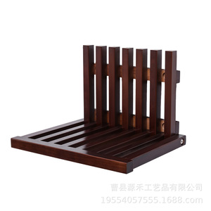 Solid <b>wood</b> folding shoe changing <b>stool</b>, wall-mounted, suitable for home use, entrance, foyer, concealed wall-mounted folding - Product Image 2