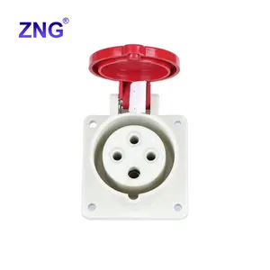IEC60309 Panel Mount Straight Industrial Plug Socket 380V 16A 4 Pin