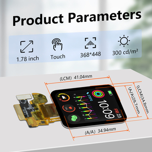 หน้าจอ LCD ขนาด <span class=keywords><strong>1.78</strong></span> นิ้ว แบบกำหนดเอง ความละเอียด 368*448 รูปทรงสี่เหลี่ยมจัตุรัส โมดูลหน้าจอ AMOLED ขนาดเล็ก พร้อมแผงสัมผัส - Product Image 2