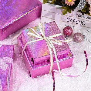 กระดาษห่อของขวัญลายเลเซอร์สีสันสดใส เหมาะสำหรับงานเลี้ยงฉลองทารก วันวาเลนไทน์ วันแม่ วันคริสต์มาส และงานวันเกิด - Product Image 2