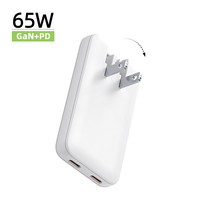 Chargeur Super Rapide PD 65W Certifié FCC UL Norme Américaine US, Charge Rapide QC3 pour iPhone iPad Mac Samsung, Portable, Fin et Léger