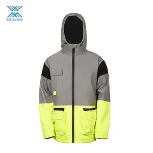 LX mantel keselamatan hi-vis Softshell, mantel reflektif dengan saku