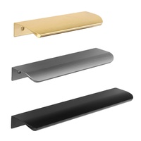 Poignée de tiroir supérieure en forme de G simple de couleur unie RHETECH, en alliage d'aluminium, poignée cachée en forme de L pour commode, chambre à coucher