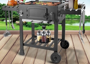 Parrilla de Carbón de Acero Inoxidable de Primera Calidad con Carro y Mesa Lateral, <span class=keywords><strong>Barbacoa</strong></span> <span class=keywords><strong>Portátil</strong></span> y Conveniente - Product Image 4