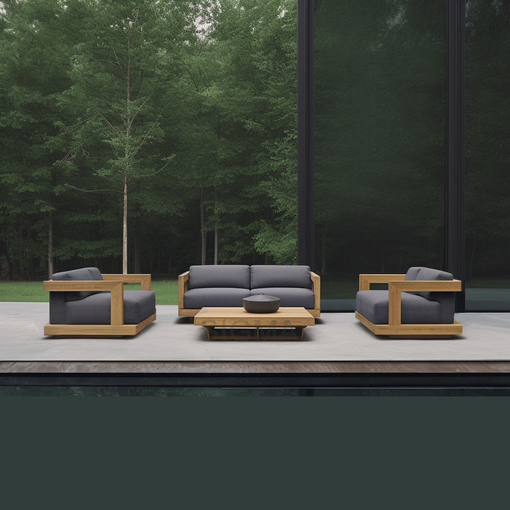 Luxury Modern Wooden Sofa Patio Outdoor teak Furniture Teak outdoor Sofas Garden set teak Lounge Chair