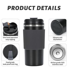 Mug Kopi Silikon Anti Selip dengan Logo Kustom Grosir, Botol Vakum Stainless Steel, Cangkir Kopi untuk Perjalanan Luar Ruangan yang Dapat Digunakan Kembali - Product Image 3