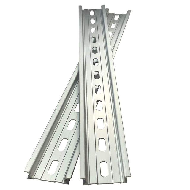 Industrial Aluminum 35mm Slotted Din Rail for Electrical Control Panels & Automation Equipment Mounting
