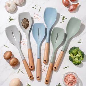 Espátula de Cocina Ecológica de Silicona+Nylon, Apta para Lavavajillas, Antiadherente, con Ranuras, para Cocinar - Product Image 1