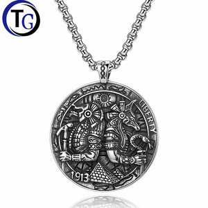 Collar Retro Anubis Shenyuan, Colgante de Acero Inoxidable 304, Cabeza de Lobo de la Muerte del Antiguo Egipto, Estilo Punk, Unisex - Product Image 1