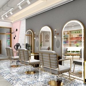 Espejo LED de Doble Cara de Lujo, Diseño Moderno, Estación de Metal para Barberías y Salones de Belleza - Product Image 4