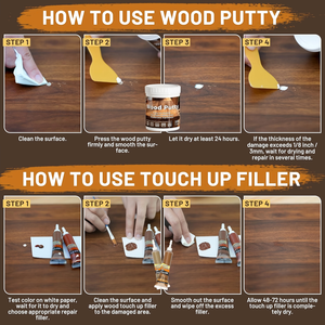 Kit de réparation tout-en-un pour meubles en bois <span class=keywords><strong>stratifié</strong></span>, comprenant 12 couleurs de mastic pour bois, 8 couleurs de remplissage pour bois, marqueur pour meubles et cire d'abeille - Product Image 4