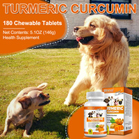 Oimmal 180 comprimés à croquer de curcuma et curcumine pour chiens – Soutien articulaire et des hanches, santé cardiaque, renforcement du système immunitaire