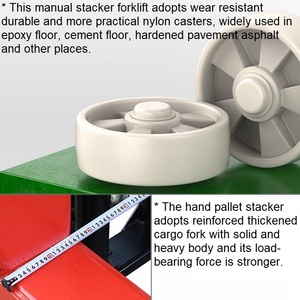 Prezzo di fabbrica magazzino attrezzature <span class=keywords><strong>stacker</strong></span> struttura doppio albero manuale carrelli elevatori macchina - Product Image 5