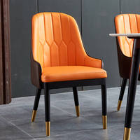Chaise de salle à manger en cuir Pu rembourré, nordique, pas cher, mobilier d'intérieur, Restaurant
