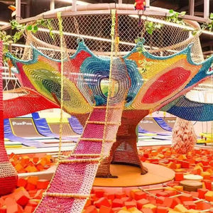 เชือกตาข่ายสนามเด็กเล่นในร่มต้นไม้สีรุ้งทำด้วยมือสำหรับสวนผจญภัยโรงเรียนอนุบาลหรือห้างสรรพสินค้า - Product Image 1