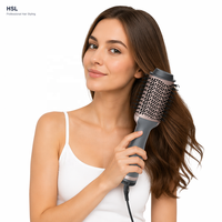 Brosse coiffante à air chaud 1000W avec moteur DC, 3 vitesses, fonction air froid, ionique, volumisante, brosse ronde, cordon rotatif à 360°, protection contre la surchauffe