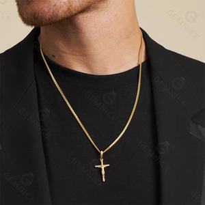 Gemnel kalung liontin pria lapis rhodium emas 18k perak murni 925 kualitas tinggi - Product Image 2