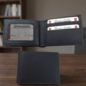 Global Leather Unisex Genuine Leather <b>Wallet</b> Short Fold Anti-Theft Customized Multi-Card Position Minimalist Design Daily Use - Product Image 3