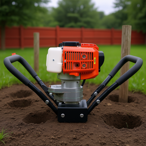 Tarière thermique V-Type 52 cm³ 2 temps pour un seul homme, pour le creusement de trous dans le sol et la plantation de clôtures rouges - Product Image 2