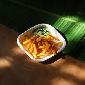 Disposable White Bagasse 2D Food Tray Biodegradable Sugarcane <b>Pulp</b> Meal Tray for Fast Food Snacks Bakery Packing & Food Service - Product Image 1