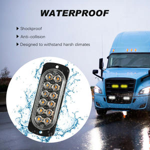 Nouvelle lampe stroboscopique 4-en-1 fine à 12 LED avec télécommande pour calandre de voiture, lumière d'avertissement d'urgence clignotante ambre, rouge, bleue - Product Image 5