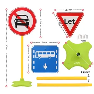 Mẫu giáo thiết bị thể thao ngoài trời trẻ em biển báo giao thông mô phỏng Quy Tắc giao thông cảnh Đồ chơi nhựa 3-6 tuổi - Product Image 5