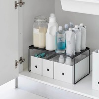 Étagère de rangement de cuisine pliable à double niveau en métal de style coréen pour organiser les assiettes et les bols