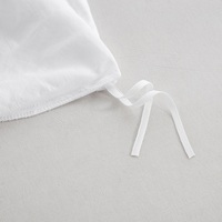 Parure de lit 3 pièces en microfibre blanche, à poils coupés, tissée unie, non jetable, personnalisable, design professionnel