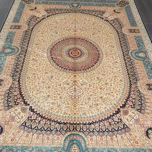 183x 274cmエリアラグ手作りインドオリエンタル効果ハンドノットカーペットシルクラグ - Product Image 3