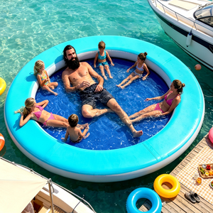Plateforme flottante gonflable durable, île flottante personnalisée en tissu Drop Stitch pour la natation et les jeux aquatiques - Product Image 1