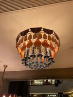 Lampu gantung keramik retro Prancis empat musim, warna personalisasi, seni abad pertengahan, untuk ruang tamu, ruang makan, vila, kamar tidur, dan koridor.