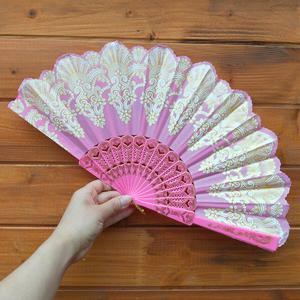 [我是你的粉丝] 质量好的经典送礼礼品塑料框架手风扇塑料白色婚礼风扇 - Product Image 4